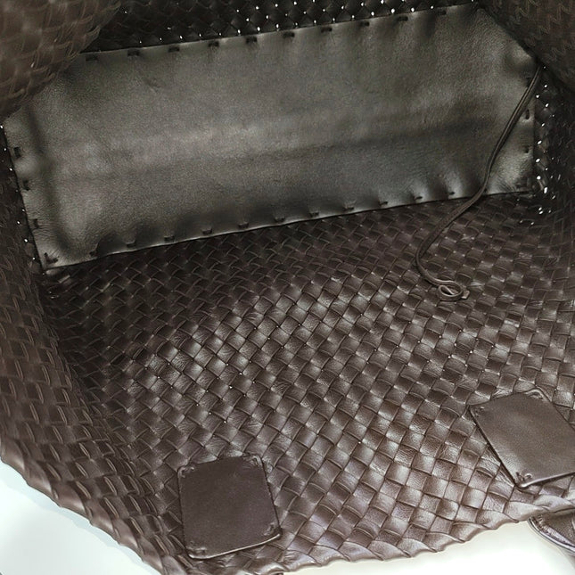 Bottega Veneta Cabat Tote Intreccio Leather Dark Chocolate Brown 40cm