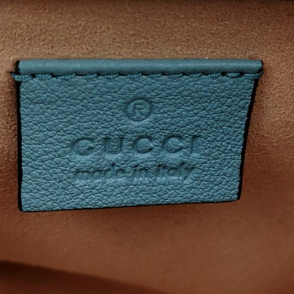 Gucci Diana Mini Blue Leather Bag Bamboo Handle with Strap