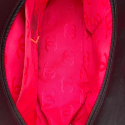 Chanel Cambon Multi-pocket Ligne Reporter Bag Large Black Calfskin Leather White Logo