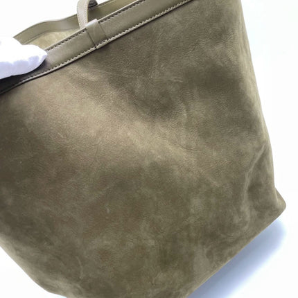 Bottega Veneta Cabat Tote Olive Green Suede Leather 38cm