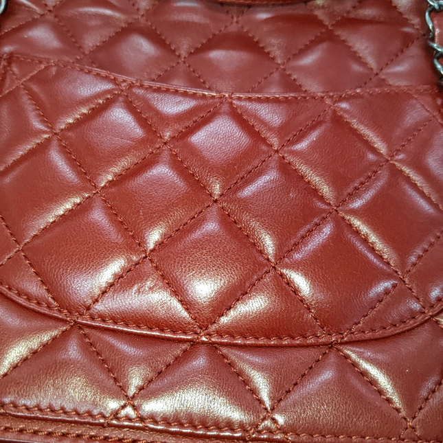 Sold Chanel Classic Flap Jumbo Large Red Calfskin Leather, 2013-2014