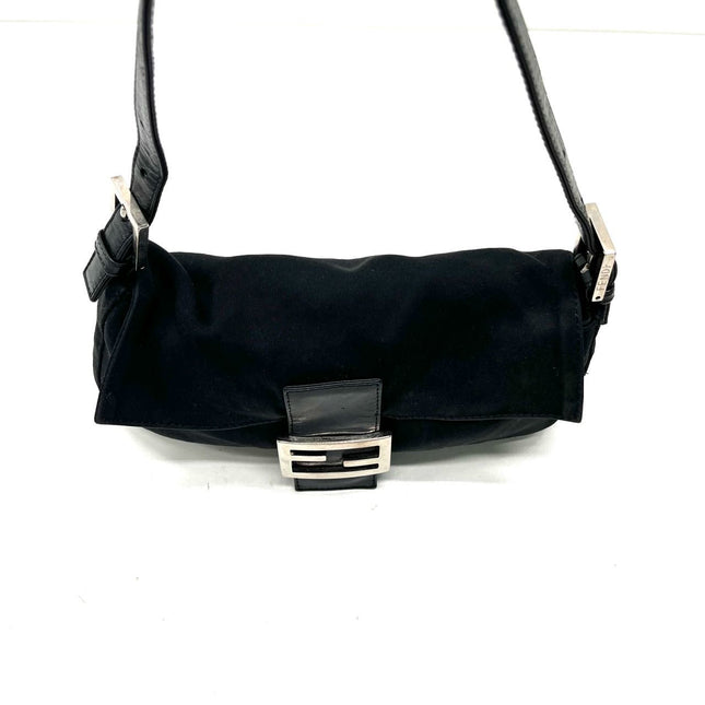 Sold FENDI Baguette Vintage Black Cloth Silver Hardware