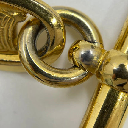 Celine 1990s Gold-tone Triomphe Planet Link Charm Bracelet