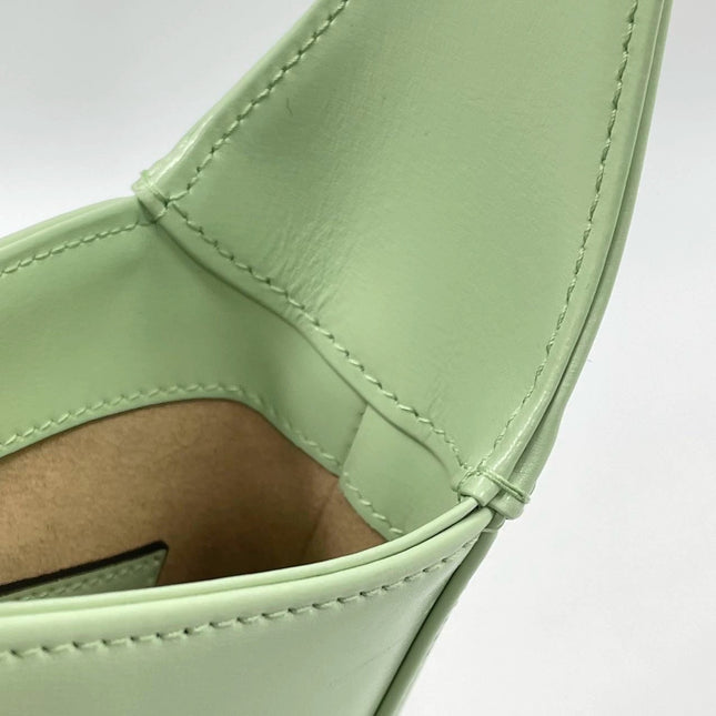 Gucci Jackie 1961 Light Green Leather Bag Small with Adjustable Strap
