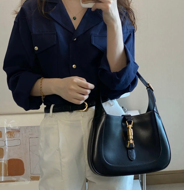 Gucci Jackie 1961 Black Leather Bag Small No Strap