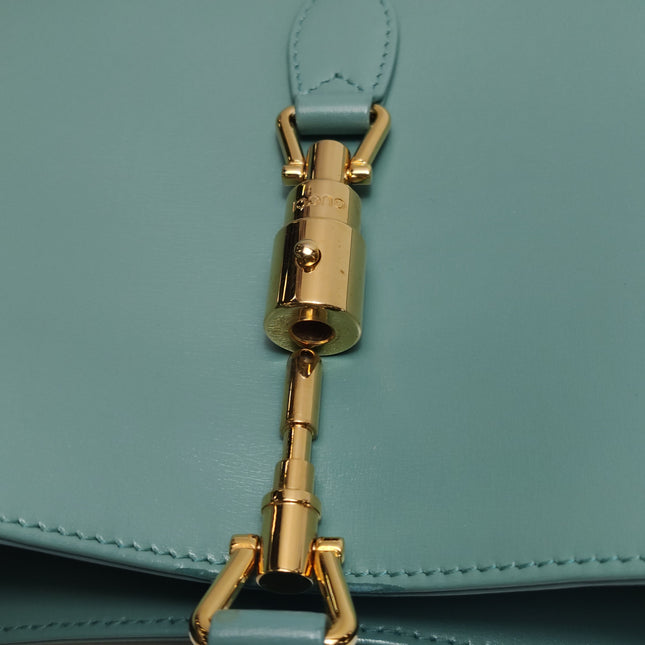 Gucci Jackie 1961 Small Blue Leather Bag with Adjustable Strap