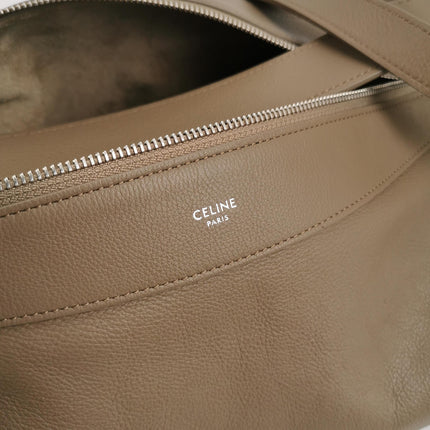 CELINE Romy Large Grey Calfskin Leather Shoulder Bag