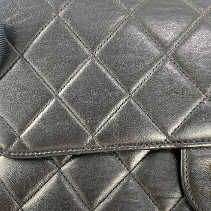 Sac à main Chanel Jumbo Double Sided Classic Flap en cuir d'agneau noir avec garnitures en or 24 carats