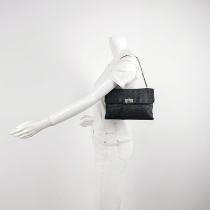 Chanel 2.55 Black Lambskin Square Stitching Shoulder Bag