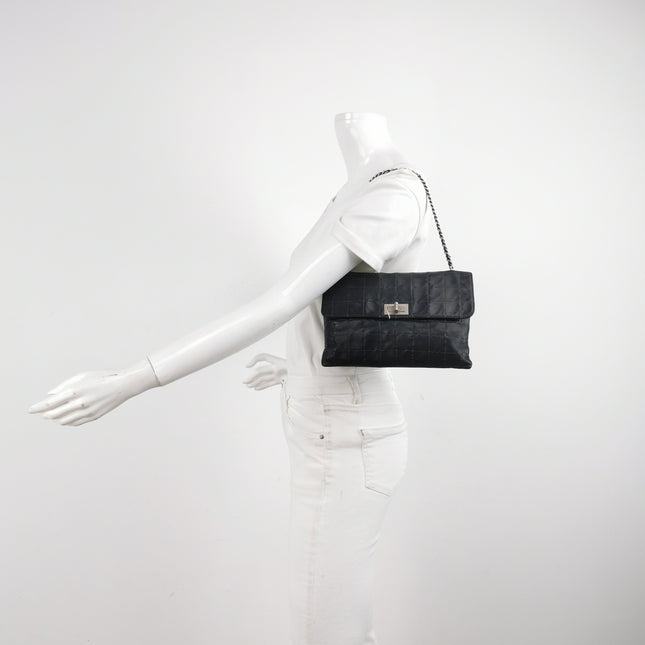 Chanel 2.55 Black Lambskin Square Stitching Shoulder Bag