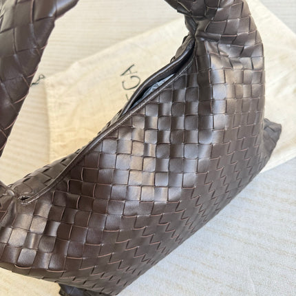 Bottega Veneta Hop Hobo Small Fondant Dark Chocolate Brown Leather 40cm