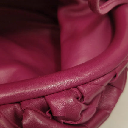 Bottega Veneta Pouch Mini Intrecciato Burgundy Lambskin Leather Crossbody Bag