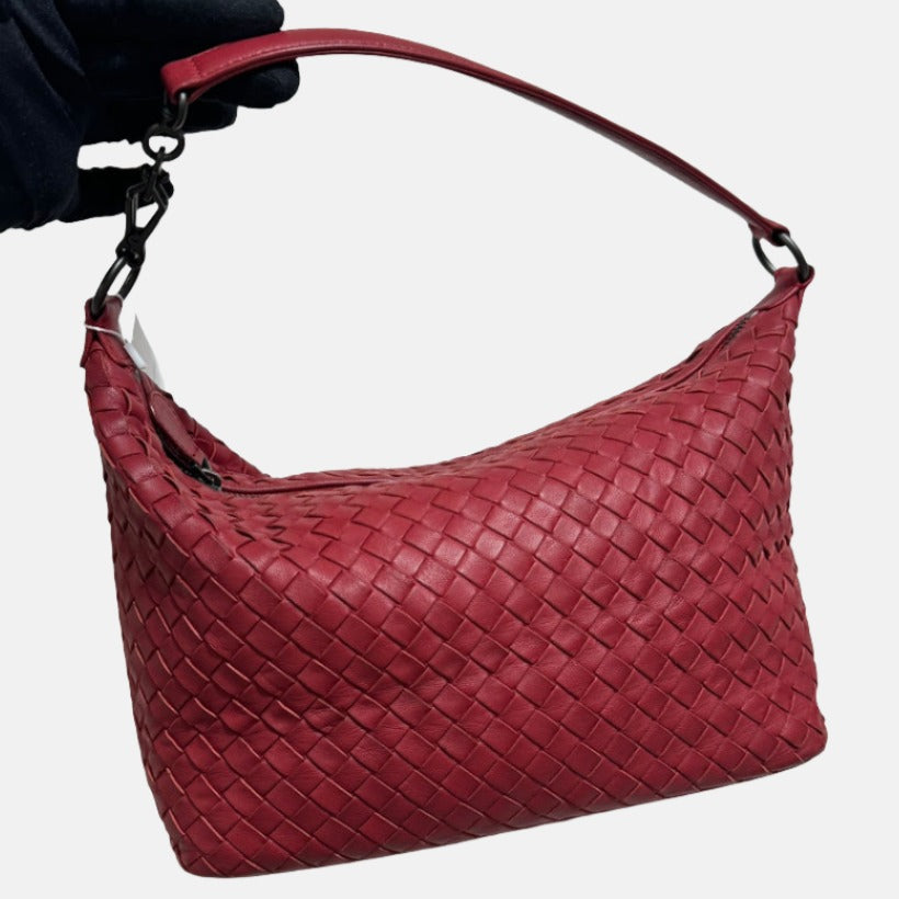 Bottega Veneta Sloane Shoulder Bag Burgundy Red Small 25cm Luxbags