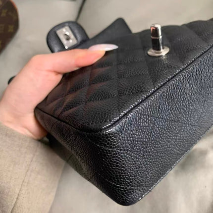 Chanel Classic Flap Mini Black Caviar Silver Hardware 2017-18