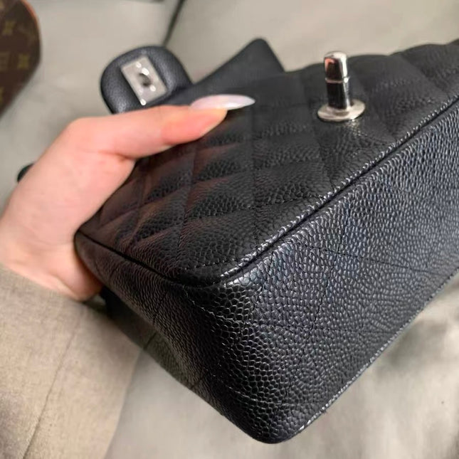 Chanel Classic Flap Mini Black Caviar Silver Hardware 2017-18
