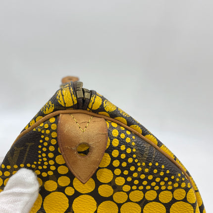 Louis Vuitton x Yayoi Kusama Limited Edition Speedy 30 Yellow Top Handle Bag