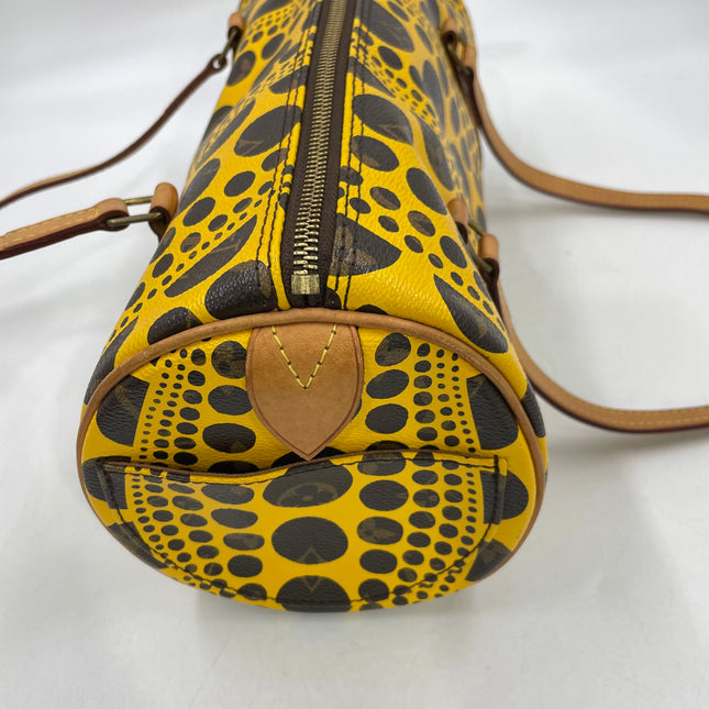 Louis Vuitton x Kusama Papillon 28 Yellow Polka Dots Handbag
