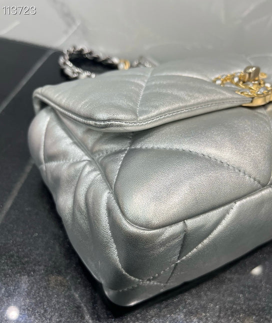Sold Chanel 19 Bag 2021 Small Silver Crossbody Bag