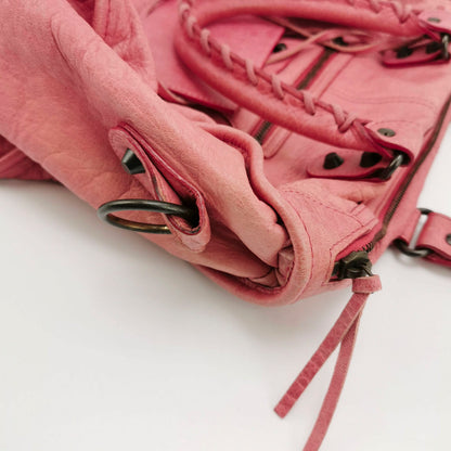 Balenciaga City Bag Pink with Black hardware Large Crossbody Bag