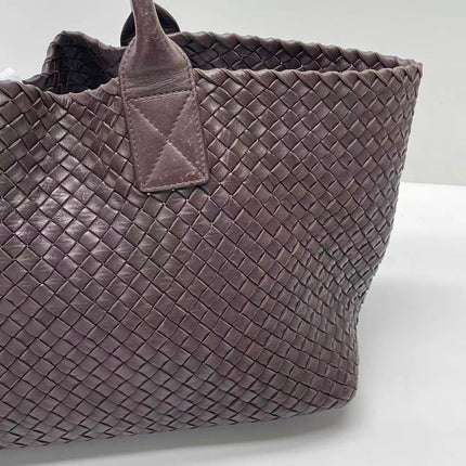 Bottega Veneta Cabat Tote Intreccio Leather Chocolate Brown 42cm