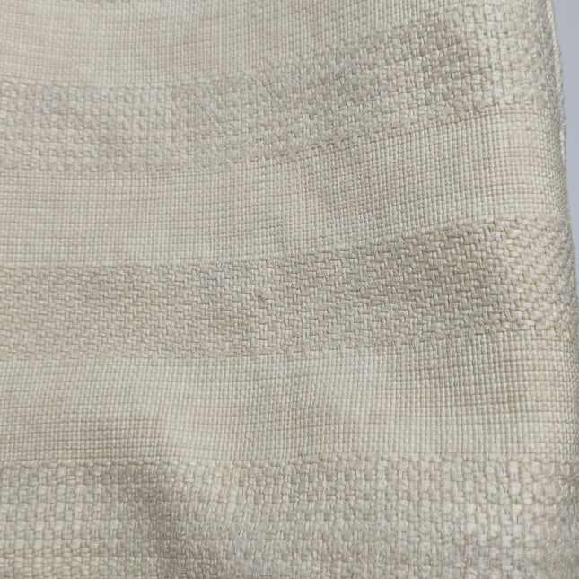 Chanel Deauville Tote Light Beige Stripes Cloth Leather Chain Handle Small 34cm