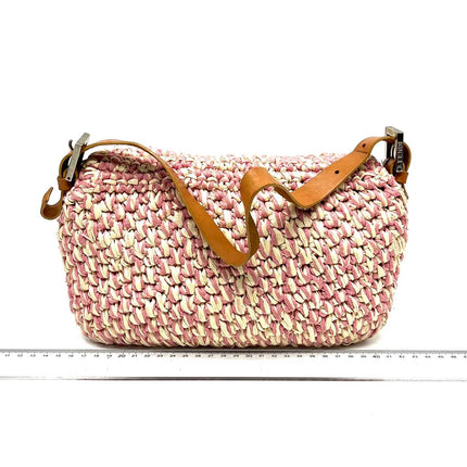 Sold Fendi Baguette Raffia Straw Multicolor Shoulder Bag