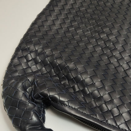 Bottega Veneta Hobo Maxi Midnight Navy Black leather Tiny Fringes 50cm