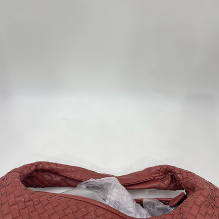 Bottega Veneta Veneta Hobo Medium Brick Red Intrecciato Leather Bag 47cm