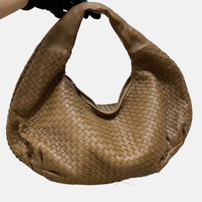 Bottega Veneta Belly Hobo Intrecciato Lambskin Leather Camel Beige Large 50cm-Luxbags