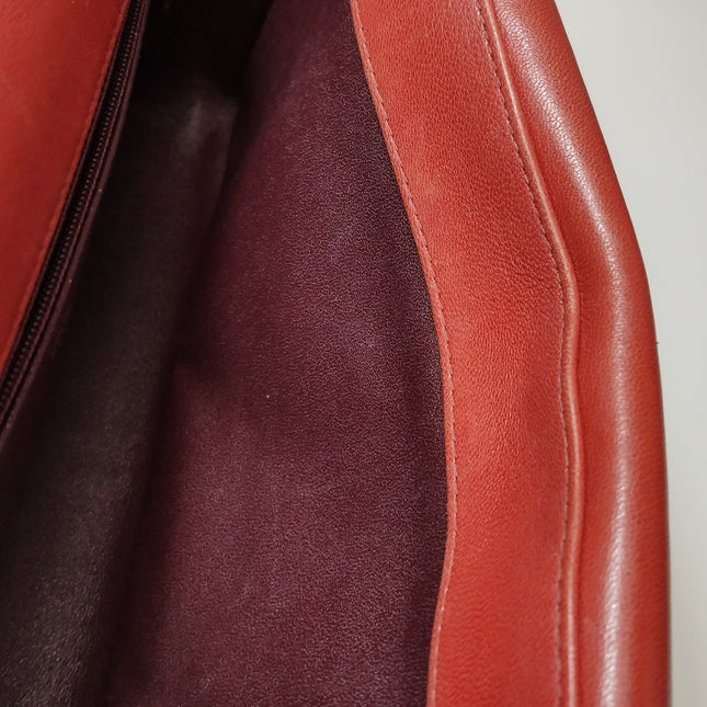 Chanel Diana CC Flap Bag Large Red Lambskin Leather 2014-2015