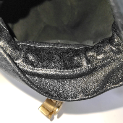 Chanel Nano Bucket Round Clutch Black Lambskin Gold HW Sling Bag