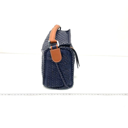 Loewe Braided Puzzle Small Woven Navy Leather Crossbody Bag