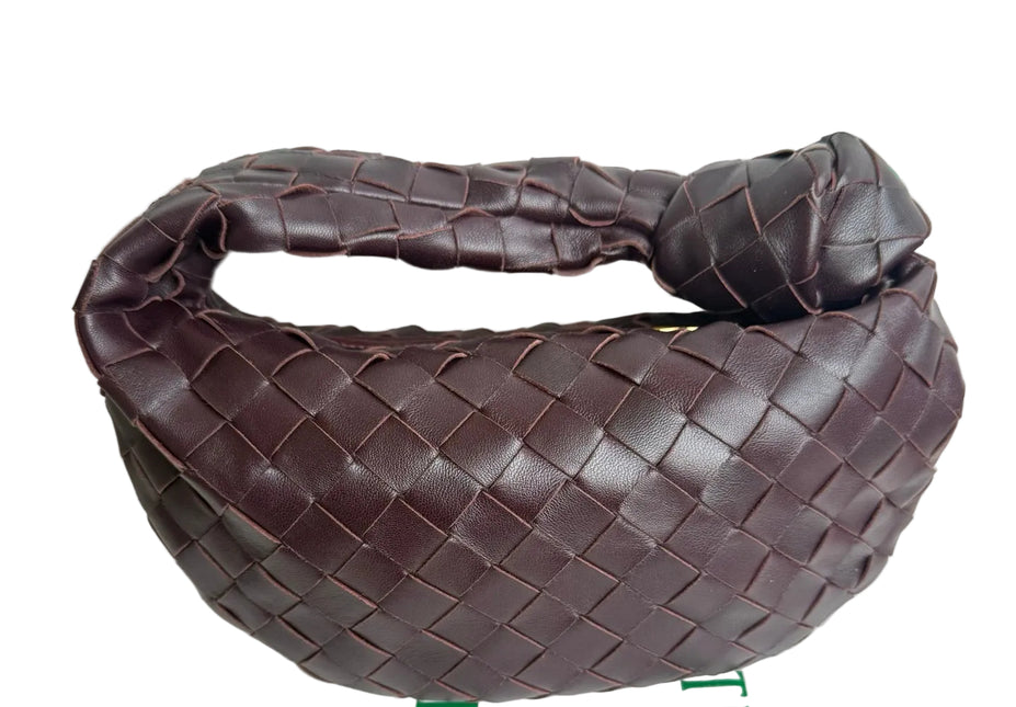 Bottega Veneta Jodie Mini Dark Burgundy Wine Leather-Luxbags