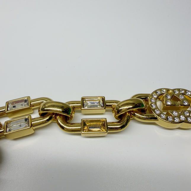 Gucci Jackie 1961 Mini Black Patent Leather Bag with Crystal Chain Strap