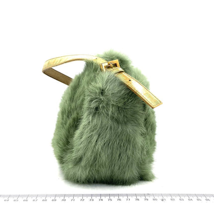Fendi Mini Mamma Baguette Green Faux Fur