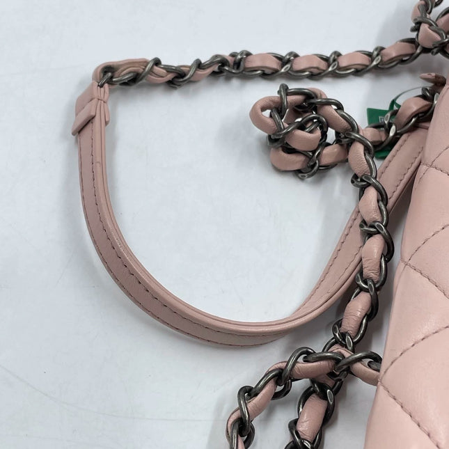 Sold Chanel Classic Flap 2014-2015 Pink Lambskin Leather Medium Shoulder Bag