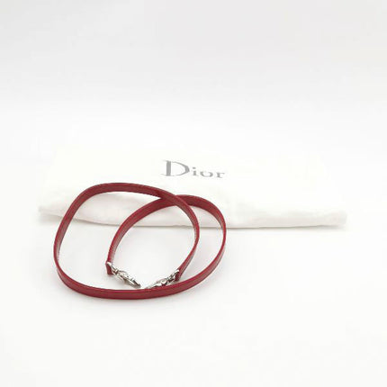 Sold Lady Dior Medium Red Burgundy Patent Leather Handbag Silver Hardware