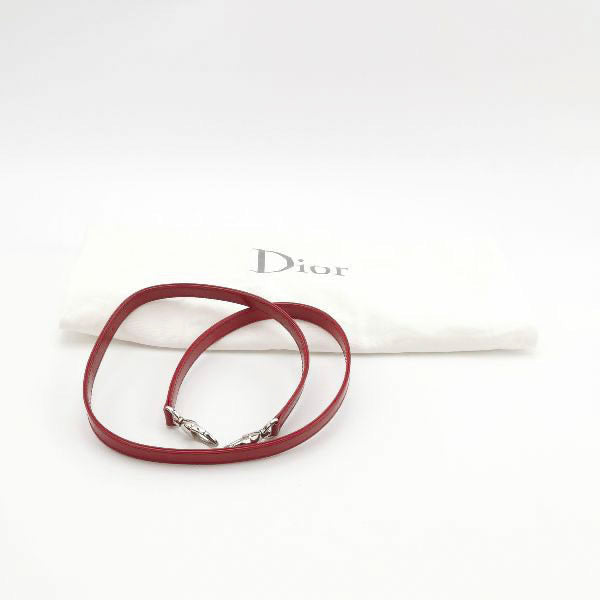 Sold Lady Dior Medium Red Burgundy Patent Leather Handbag Silver Hardware