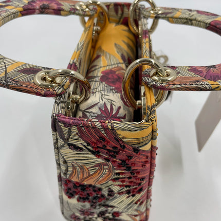 Lady Dior Mini Embroidered Phoenix Cloth Multicolor Handbag