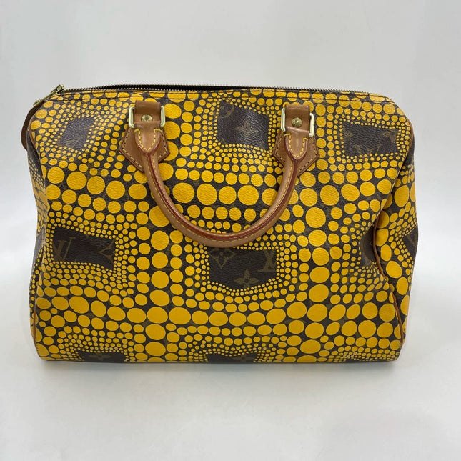 Louis Vuitton Kusama Town Speedy 30 Yellow Top Handle Bag