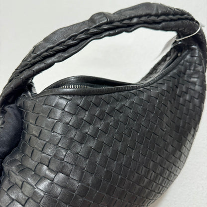 Bottega Veneta Intrecciato Hobo Bag Medium Black leather with Metal Studs 40cm