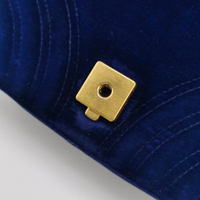 Gucci Marmont Mini Flap Navy Velvet Handbag