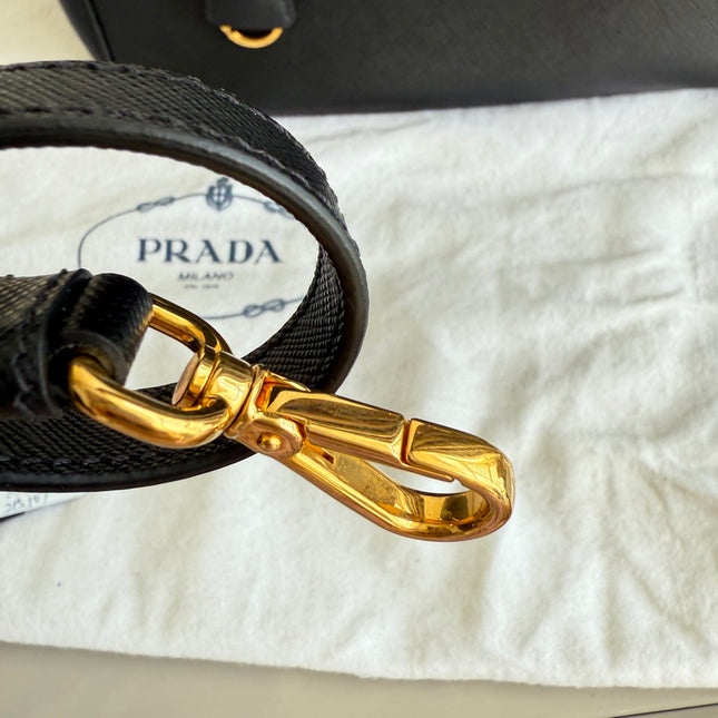 Prada Galleria Saffiano Leather Large Black with Strap
