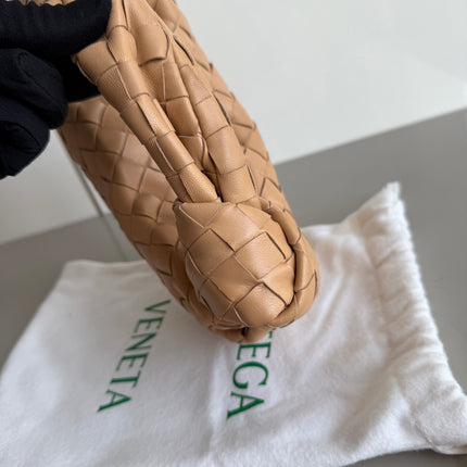 Bottega Veneta Jodie Mini Almond Beige Lambskin Leather Clutch Bag
