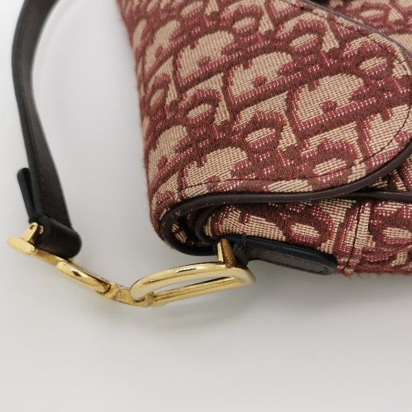 Dior Saddle Mini Burgundy Oblique Monogram Canvas with Strap