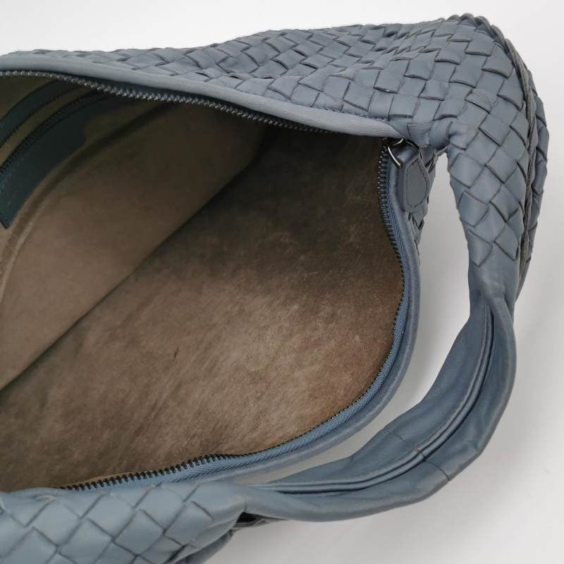 Bottega Veneta Hobo Bag leather Blue Grey Medium 40cm