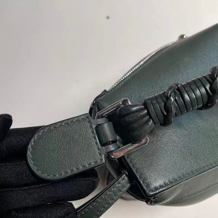 Loewe Puzzle Edge Braided Handle Small Dark Green Nappa Calfskin leather Crossbody bag