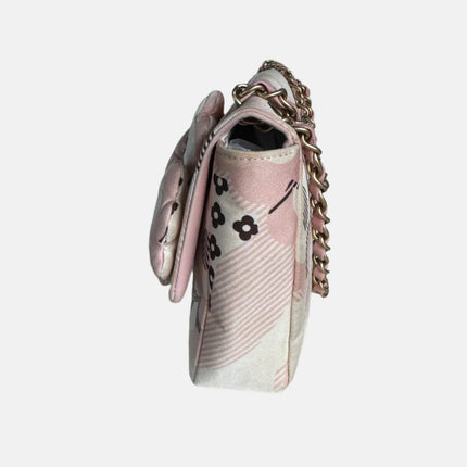 Chanel Camellia Flap Bag Pink Floral Printed Satin Medium, 2005-2006