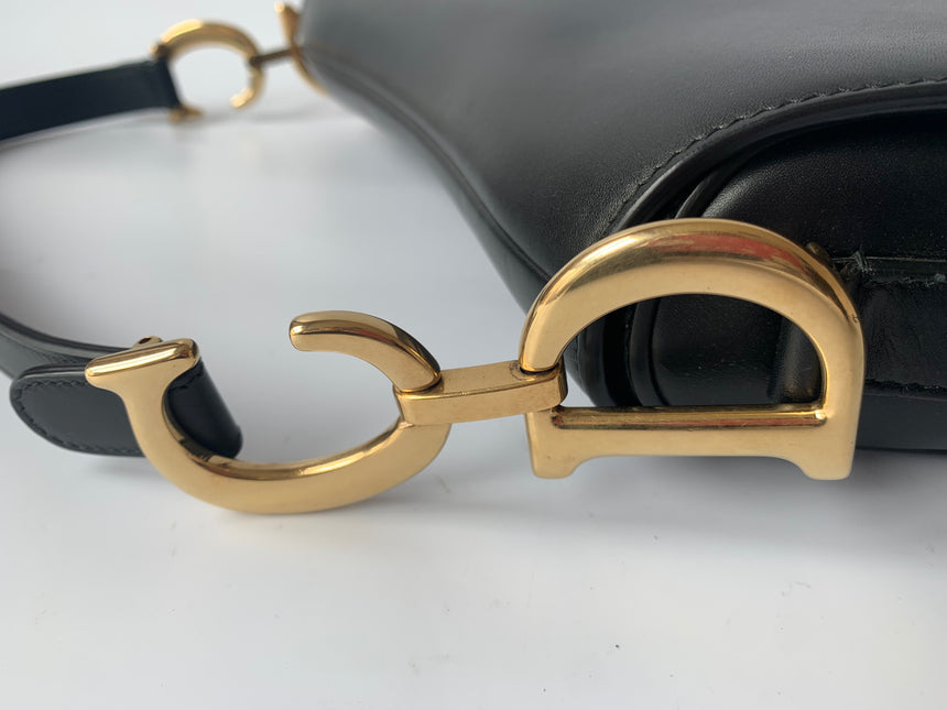 Sold Dior Saddle Medium leather Black Smooth Leather