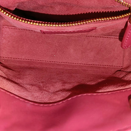 Sac Lady Dior Mini Lipstick Rose Cuir d'Agneau Quincaillerie Dorée Bandoulière Chaîne